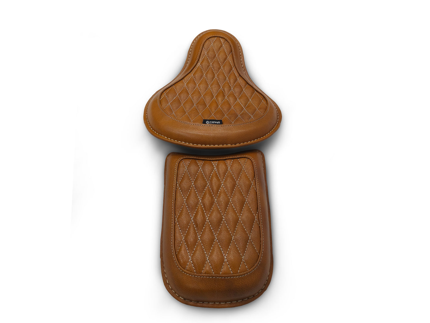 For Royal Enfield Classic 650 Genuine Leather Front & Rear Seat Tan Color