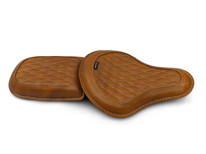For Royal Enfield Classic 650 Genuine Leather Front & Rear Seat Tan Color