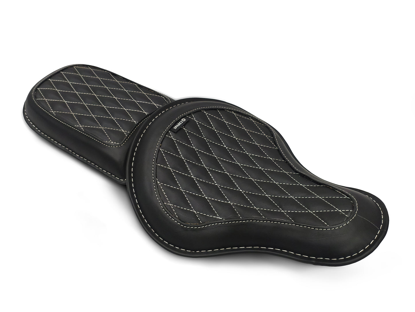 For Royal Enfield Classic 650 Genuine Leather Front & Rear Seat Black Color