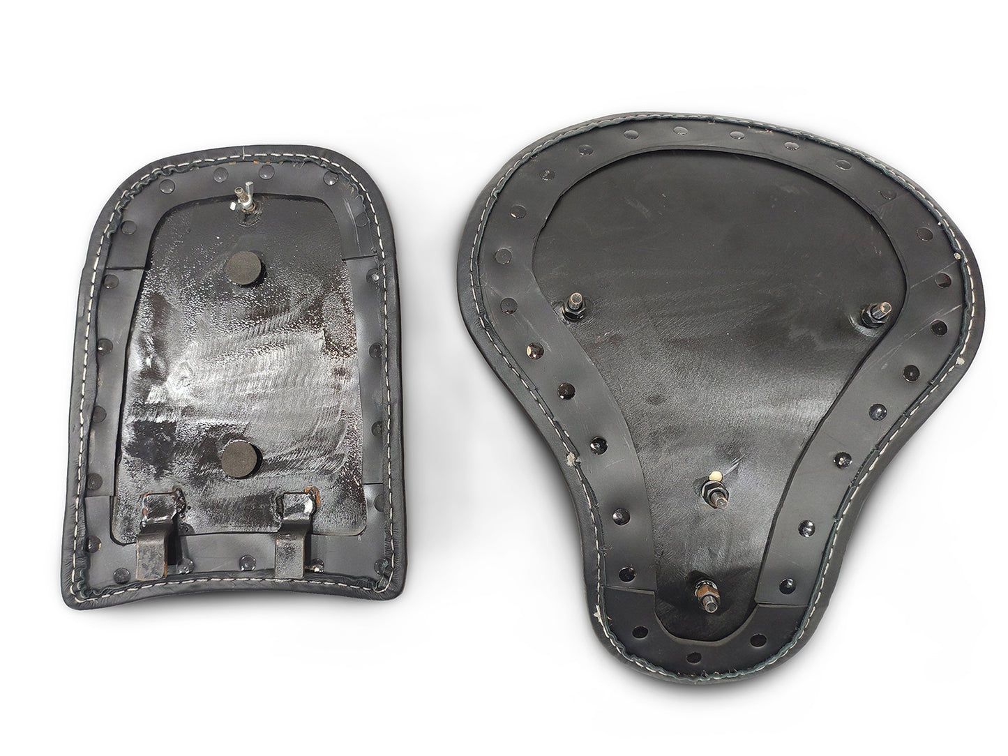 For Royal Enfield Classic 650 Genuine Leather Front & Rear Seat Black Color