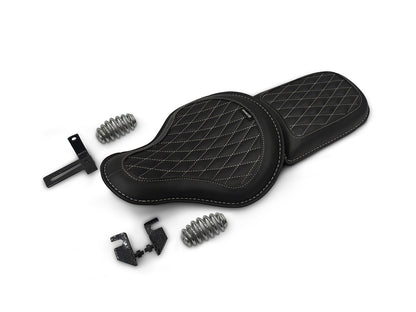 For Royal Enfield Classic 650 Genuine Leather Front & Rear Seat Black Color