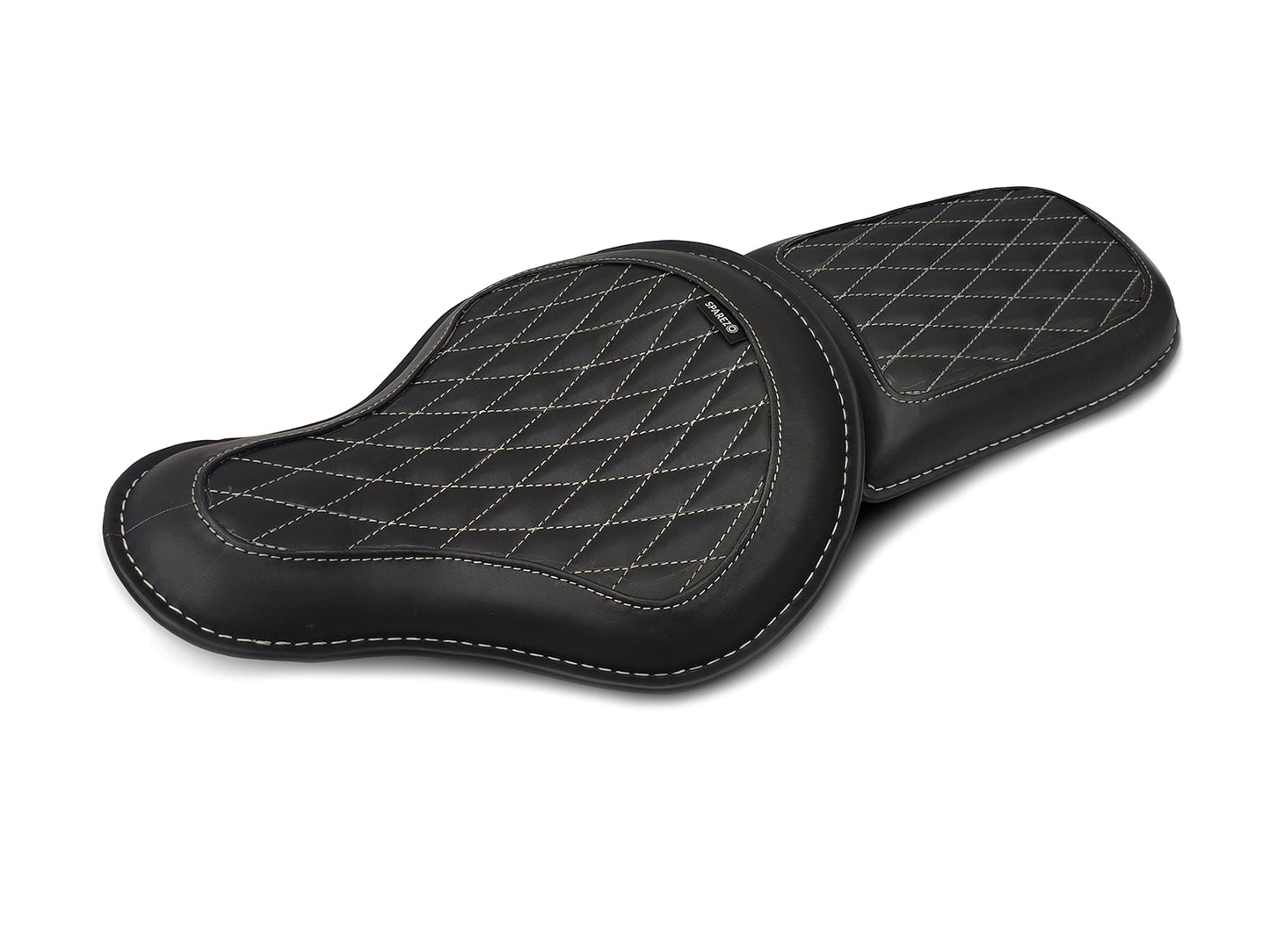 For Royal Enfield Classic 650 Genuine Leather Front & Rear Seat Black Color