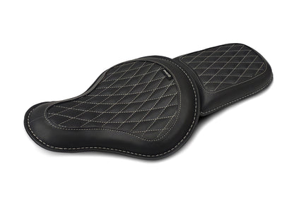 For Royal Enfield Classic 650 Genuine Leather Front & Rear Seat Black Color