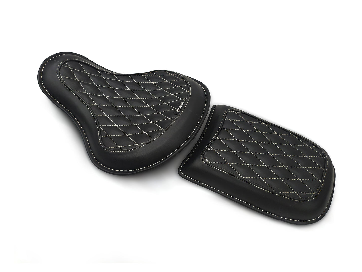 For Royal Enfield Classic 650 Genuine Leather Front & Rear Seat Black Color