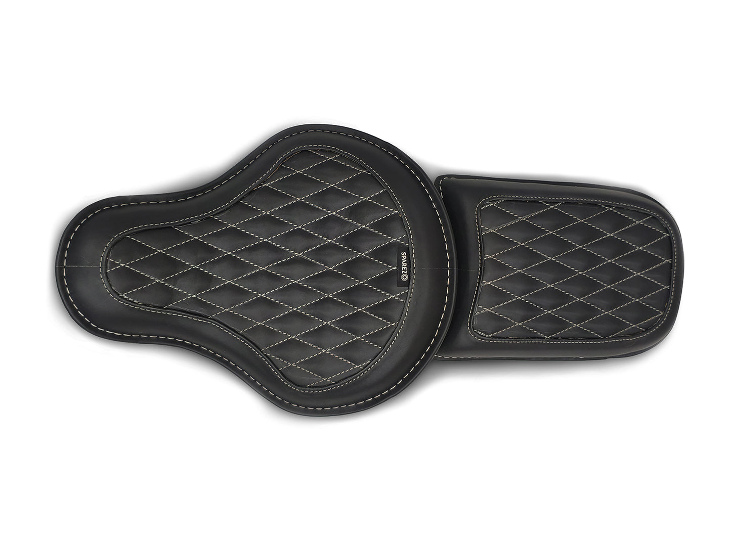 For Royal Enfield Classic 650 Genuine Leather Front & Rear Seat Black Color