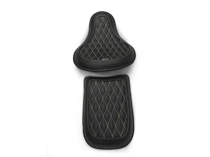 For Royal Enfield Classic 650 Genuine Leather Front & Rear Seat Black Color