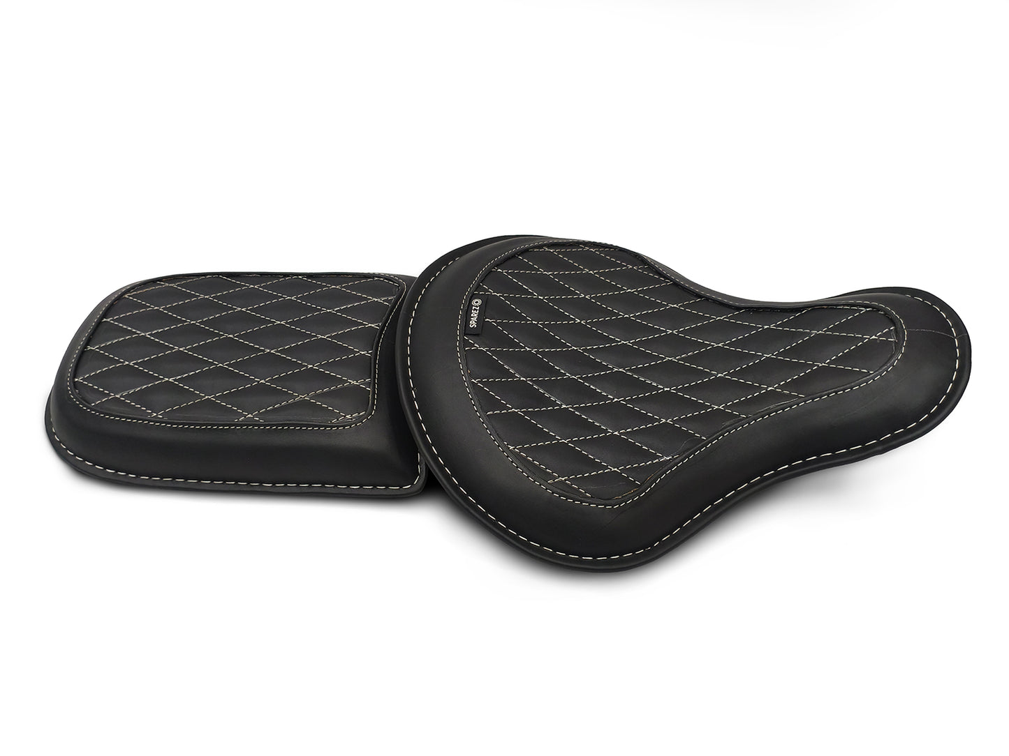 For Royal Enfield Classic 650 Genuine Leather Front & Rear Seat Black Color