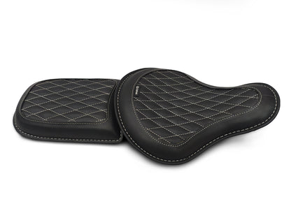 For Royal Enfield Classic 650 Genuine Leather Front & Rear Seat Black Color