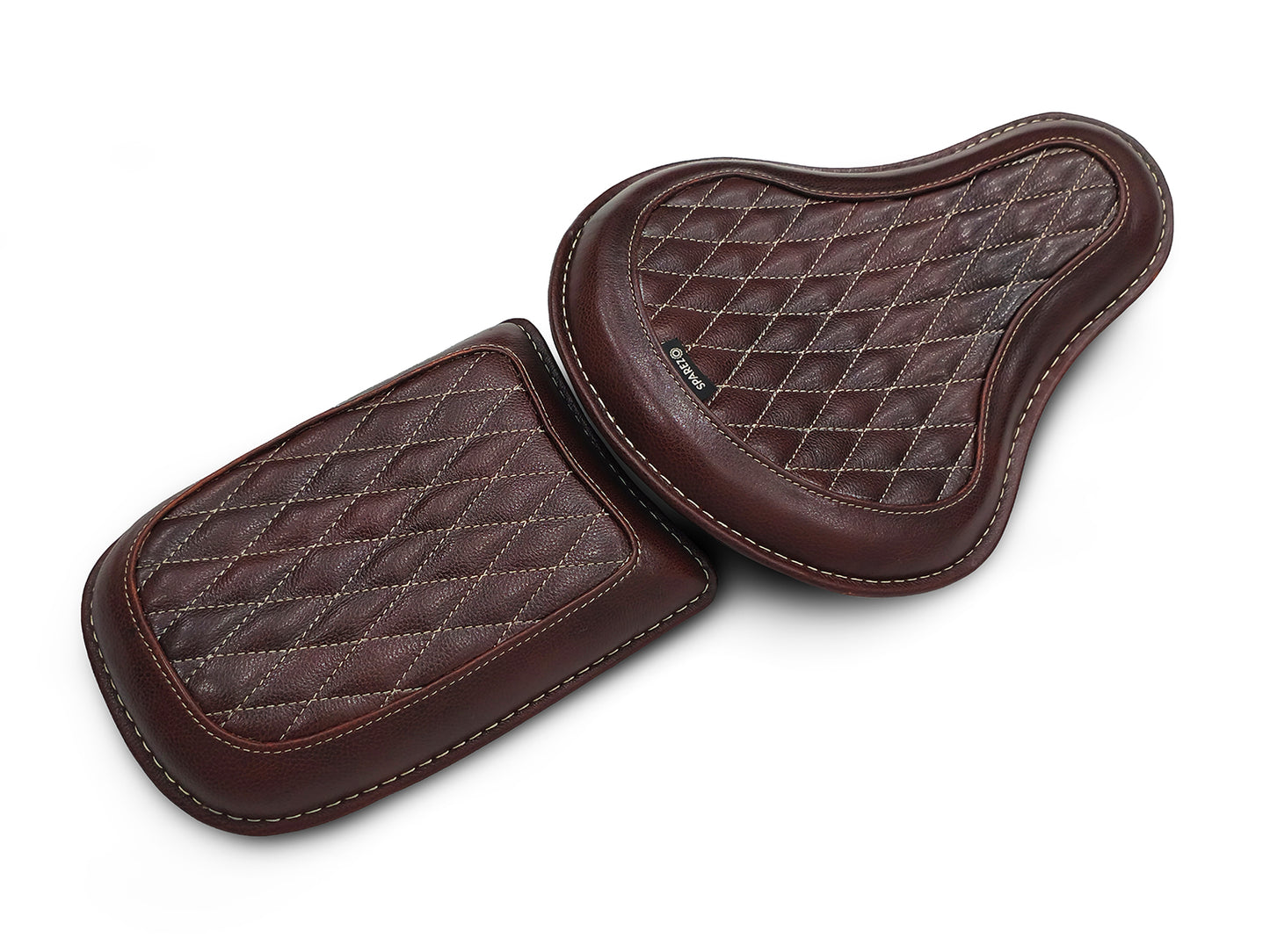 For Royal Enfield Classic 650 Genuine Leather Front & Rear Seat Antique Brown