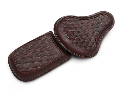 For Royal Enfield Classic 650 Genuine Leather Front & Rear Seat Antique Brown