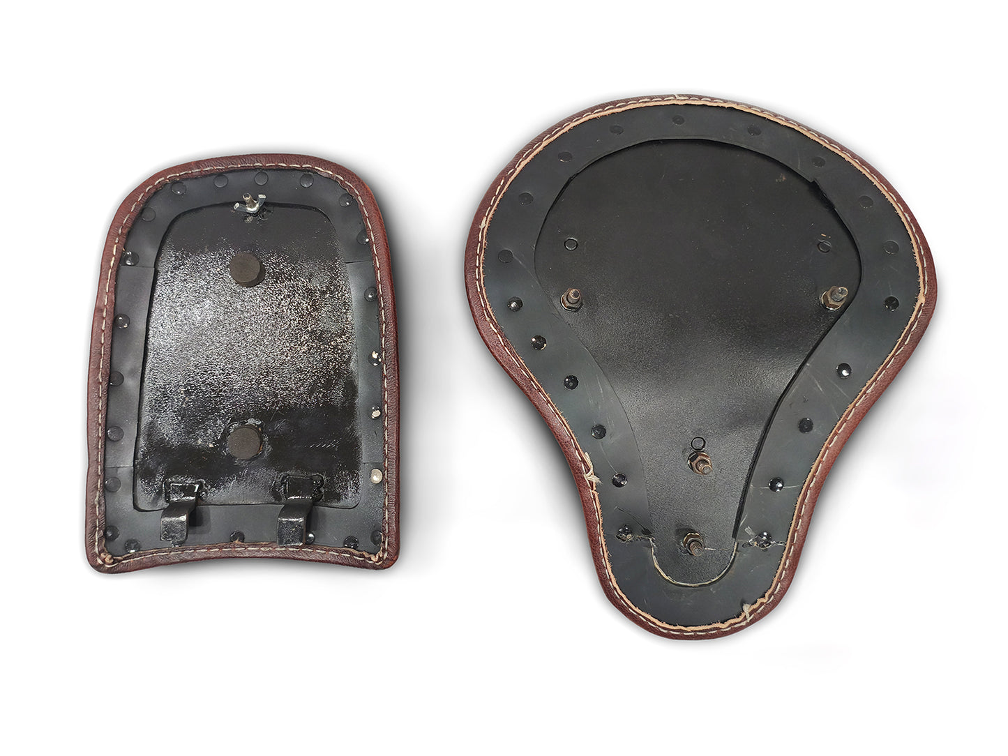 For Royal Enfield Classic 650 Genuine Leather Front & Rear Seat Antique Brown