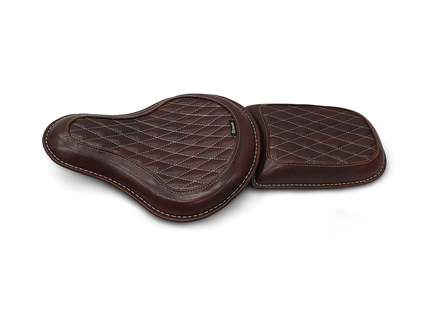 For Royal Enfield Classic 650 Genuine Leather Front & Rear Seat Antique Brown