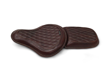 For Royal Enfield Classic 650 Genuine Leather Front & Rear Seat Antique Brown