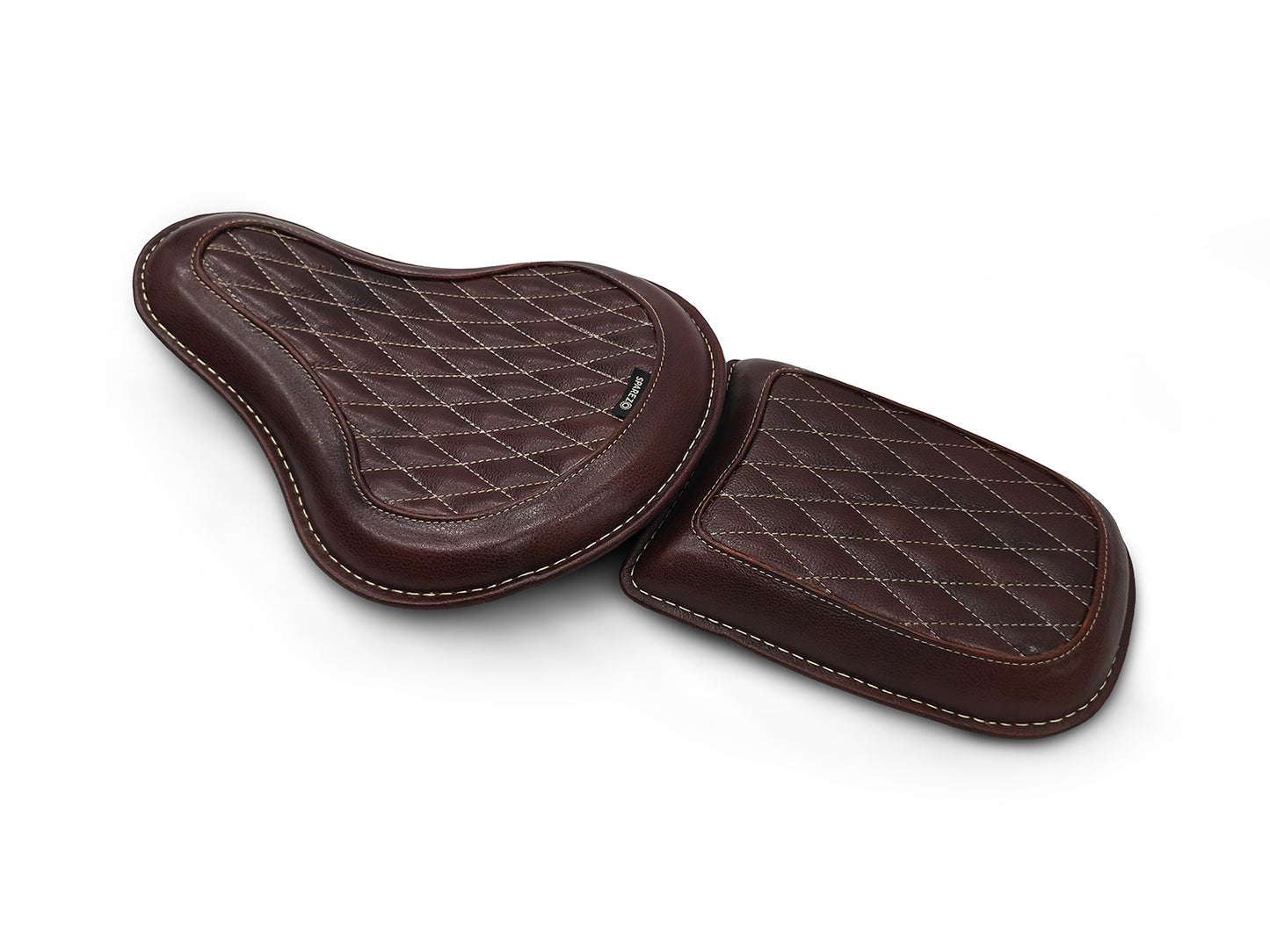 For Royal Enfield Classic 650 Genuine Leather Front & Rear Seat Antique Brown