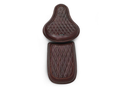 For Royal Enfield Classic 650 Genuine Leather Front & Rear Seat Antique Brown