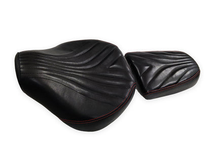 For Royal Enfield Classic 650 Genuine Leather Front & Rear Seat Black