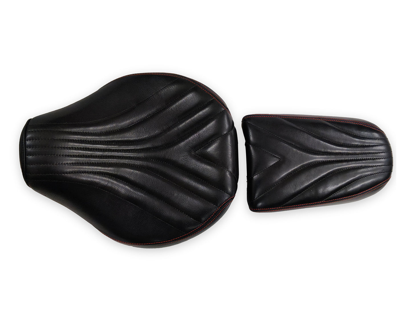 For Royal Enfield Classic 650 Genuine Leather Front & Rear Seat Black
