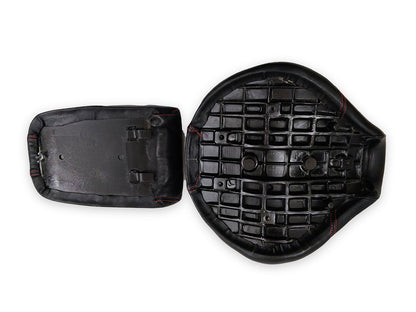 For Royal Enfield Classic 650 Genuine Leather Front & Rear Seat Black