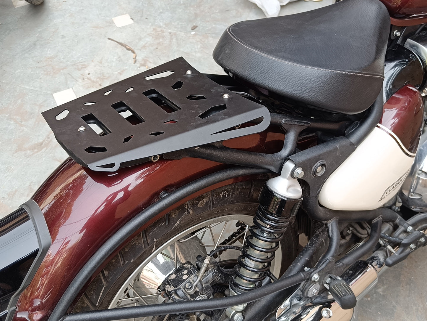 Fit For Royal Enfield Classic 650 Vermillion Solo Rack / Plate Black