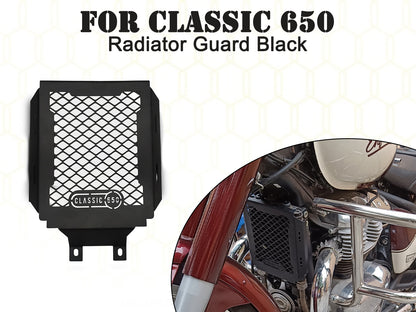 For Royal Enfield Classic 650 Stainless Steel Radiator Guard Black