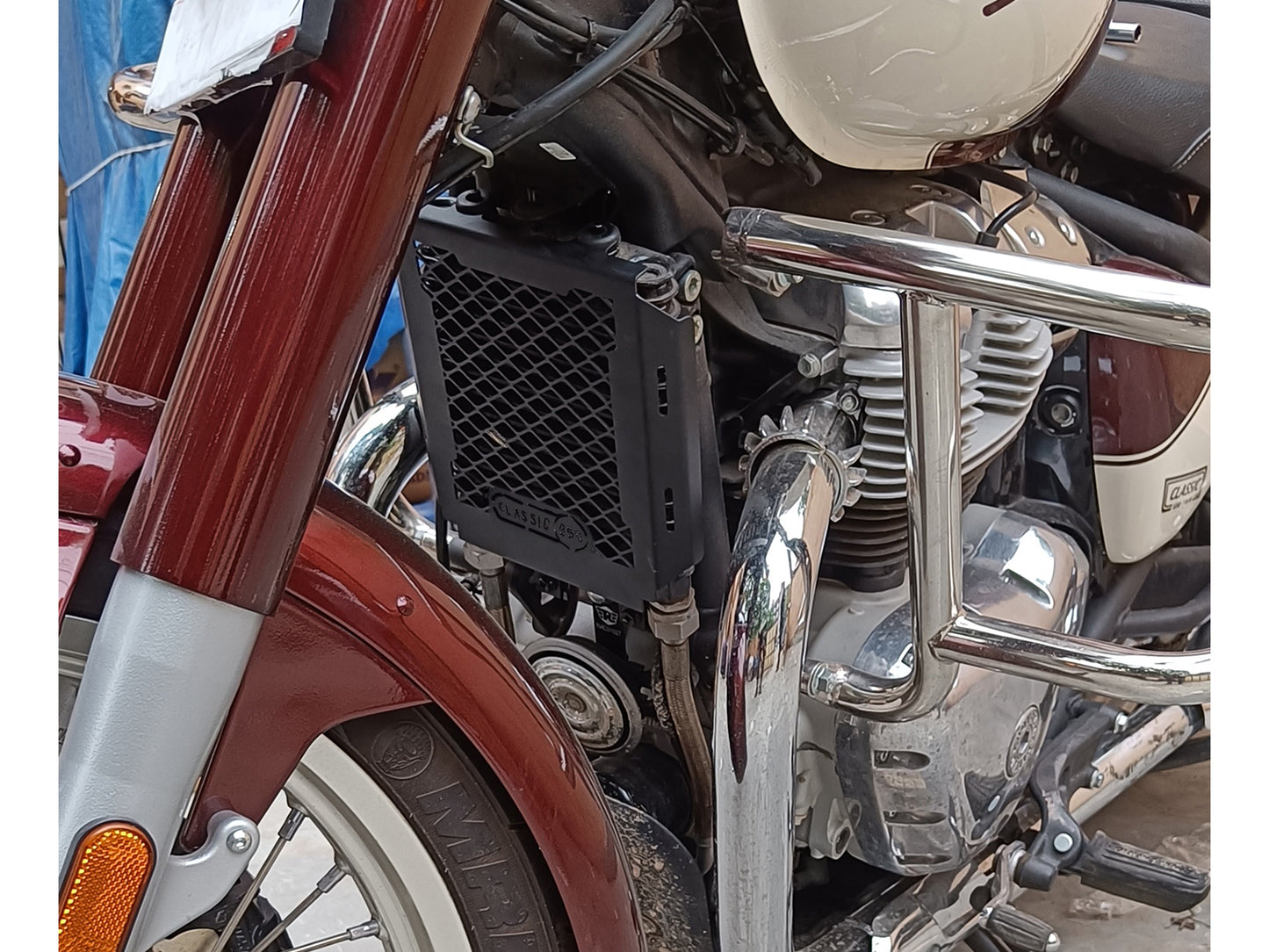For Royal Enfield Classic 650 Stainless Steel Radiator Guard Black