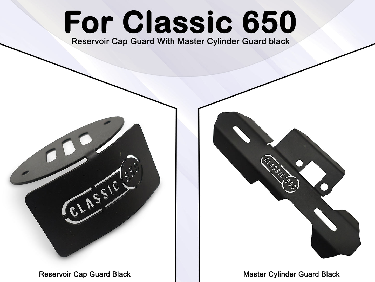 For Royal Enfield Classic 650 Master Cylinder Guard & Reservoir Cap Guard Black