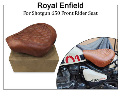Fit For Royal Enfield Shotgun 650 Genuine Leather Front Rider Seat Brown D1