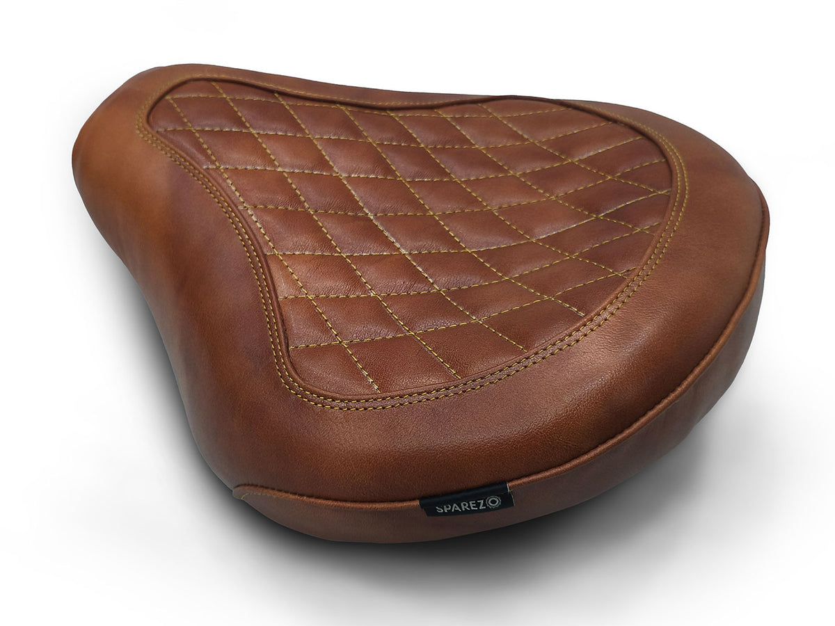 Fit For Royal Enfield Shotgun 650 Genuine Leather Front Rider Seat Brown D2