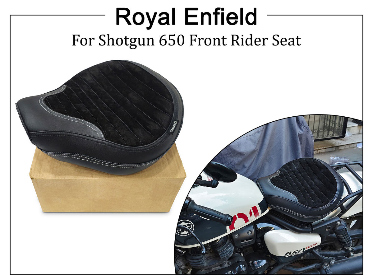 Fit For Royal Enfield Shotgun 650 Genuine Leather Front Rider Seat Black D3