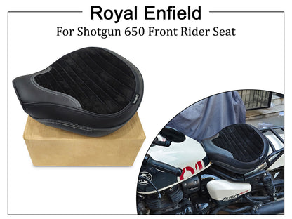 Fit For Royal Enfield Shotgun 650 Genuine Leather Front Rider Seat Black D3