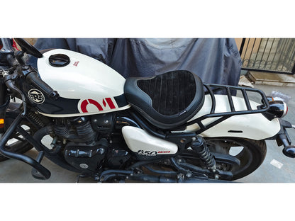 Fit For Royal Enfield Shotgun 650 Genuine Leather Front Rider Seat Black D3