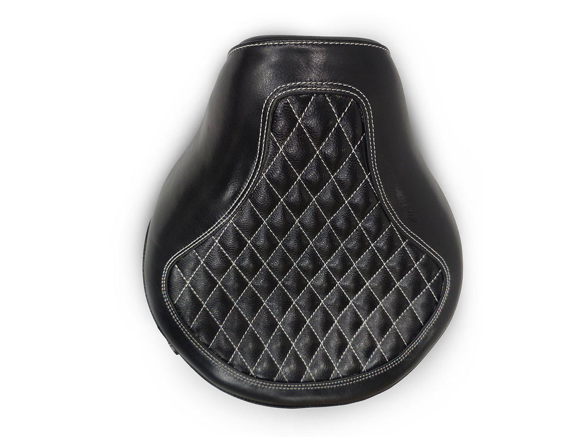 For Royal Enfield Shotgun 650 Genuine Leather Front Rider Seat Glossy Black D4