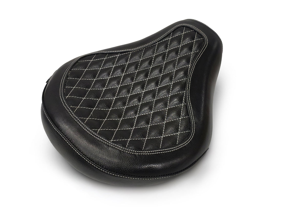 For Royal Enfield Shotgun 650 Genuine Leather Front Rider Seat Glossy Black D4