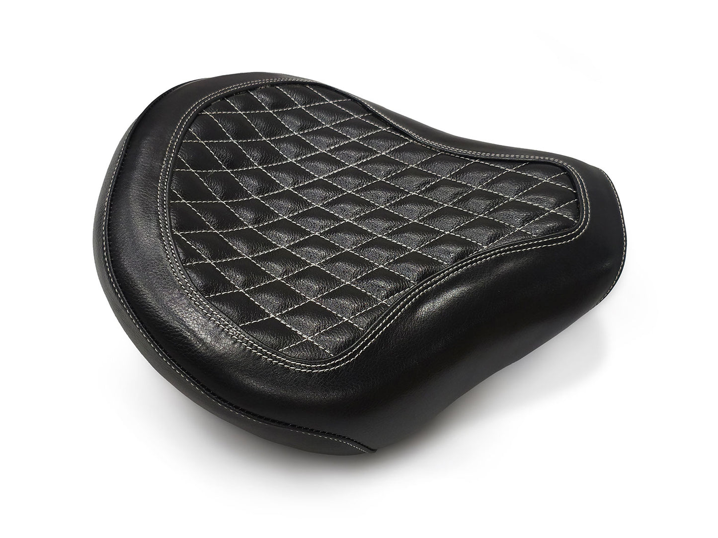 For Royal Enfield Shotgun 650 Genuine Leather Front Rider Seat Glossy Black D4