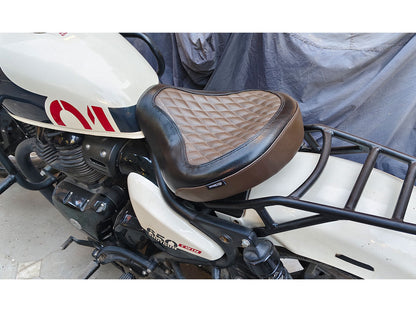 For Royal Enfield Shotgun 650 Genuine Leather Front Rider Seat Black & Brown D5