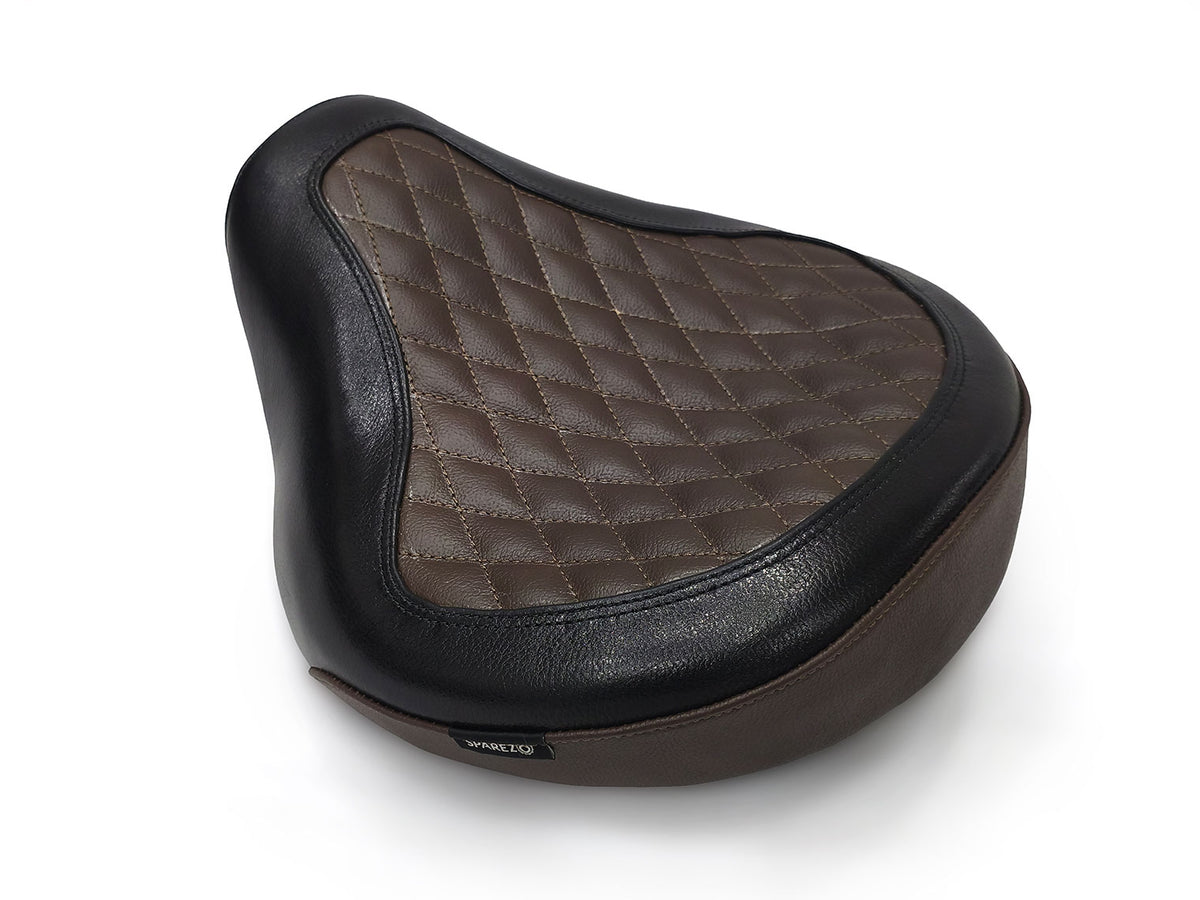 For Royal Enfield Shotgun 650 Genuine Leather Front Rider Seat Black & Brown D5