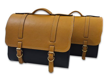 For Royal Enfield Shotgun 650 Genuine Leather Pannier Bags & Mounting D29