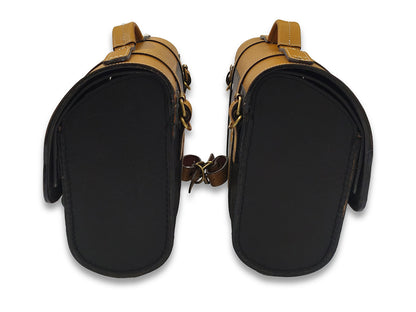 For Royal Enfield Shotgun 650 Genuine Leather Pannier Bags & Mounting D29