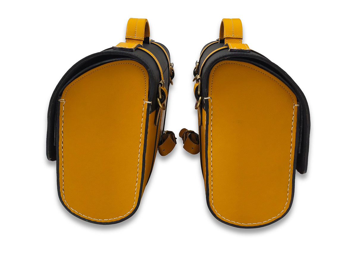 For Royal Enfield Shotgun 650 Genuine Leather Pannier Bags & Mounting D30