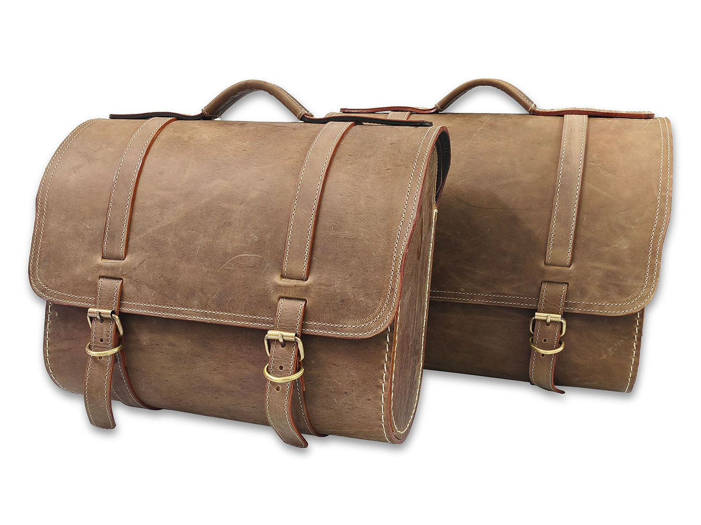 For Royal Enfield Shotgun 650 Genuine Leather Pannier Bags & Mounting D31