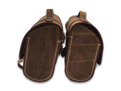 For Royal Enfield Shotgun 650 Genuine Leather Pannier Bags & Mounting D31