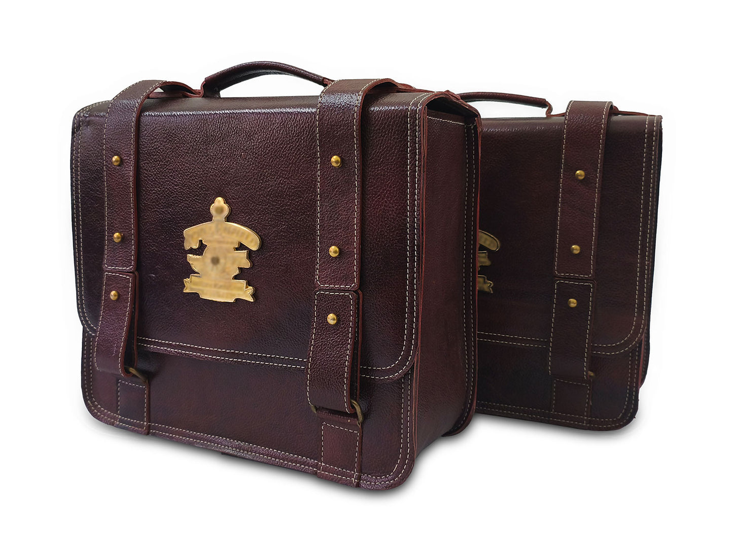 For Royal Enfield Shotgun 650 Genuine Leather Pannier Mounting & Bags D32