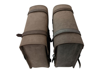 For Royal Enfield Shotgun 650 Leather Tobacco Color Bags & Pannier Mounting