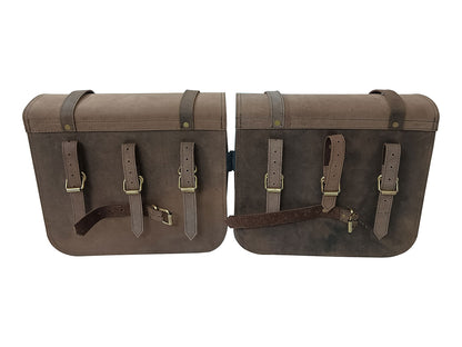 For Royal Enfield Shotgun 650 Leather Tobacco Color Bags & Pannier Mounting
