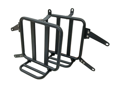 For Royal Enfield Shotgun 650 Leather Black Color Pannier Bags & Mounting