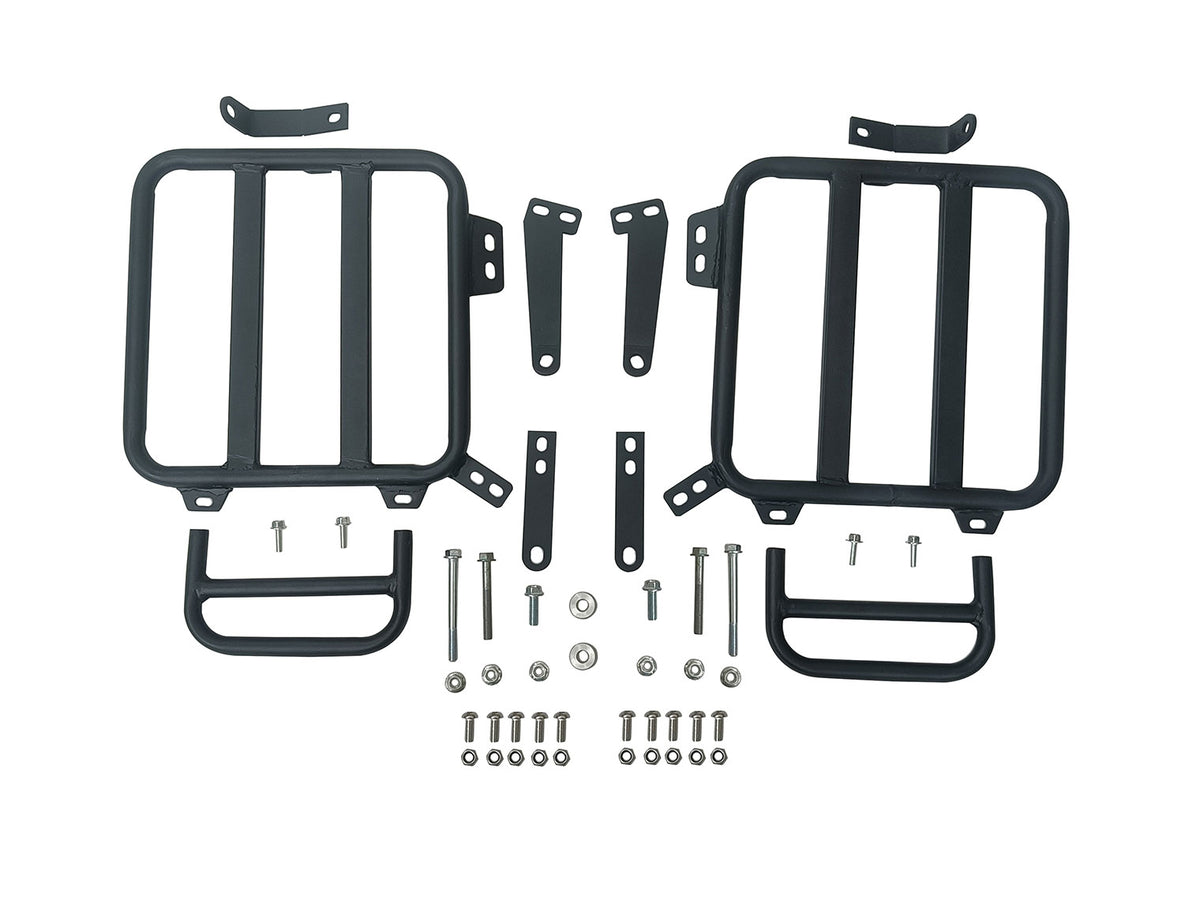 For Royal Enfield Shotgun 650 Leather Black Color Pannier Bags & Mounting