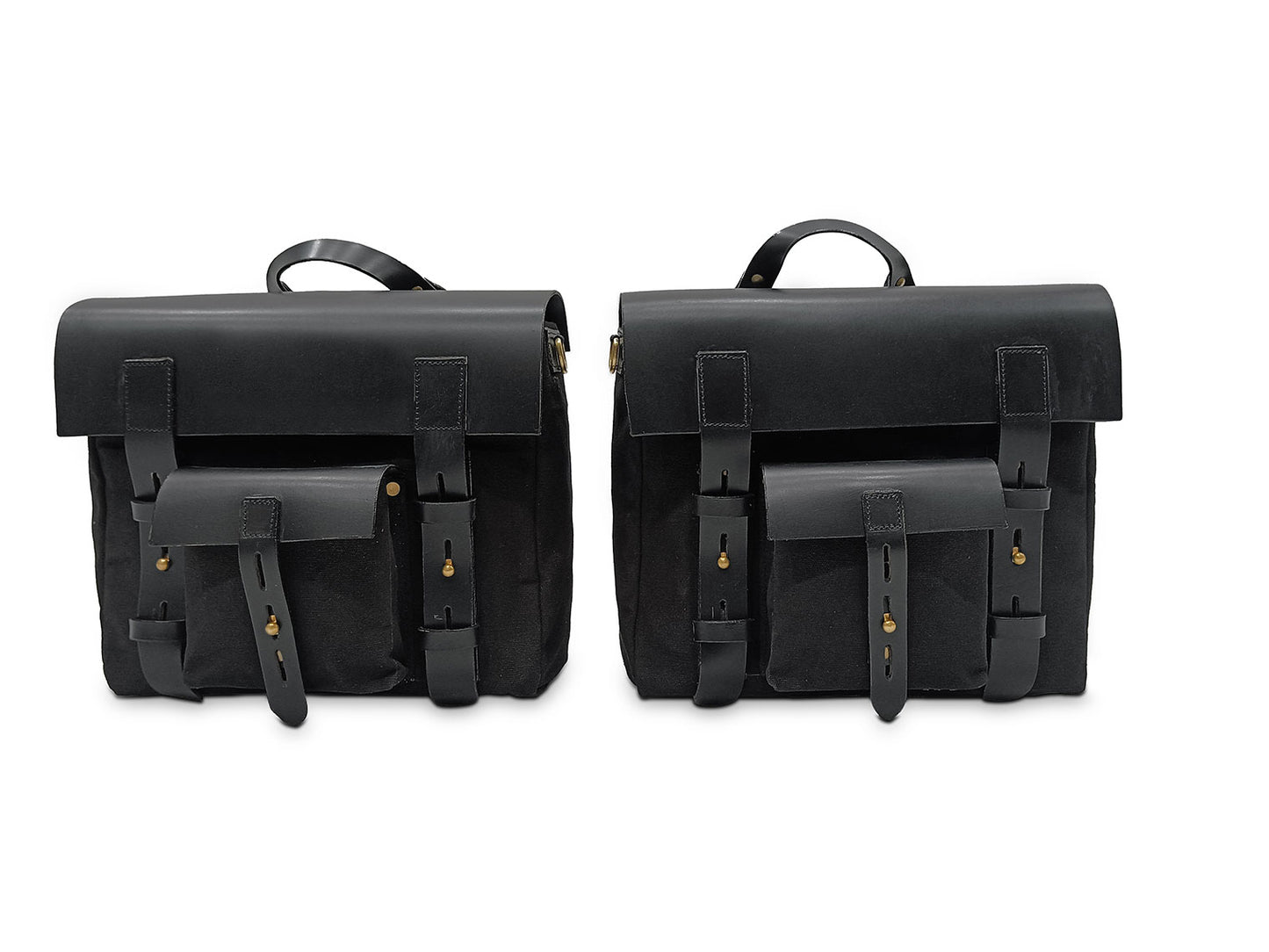 Fit For Royal Enfield Shotgun 650 Canvas Pannier Bags With Mounting Black
