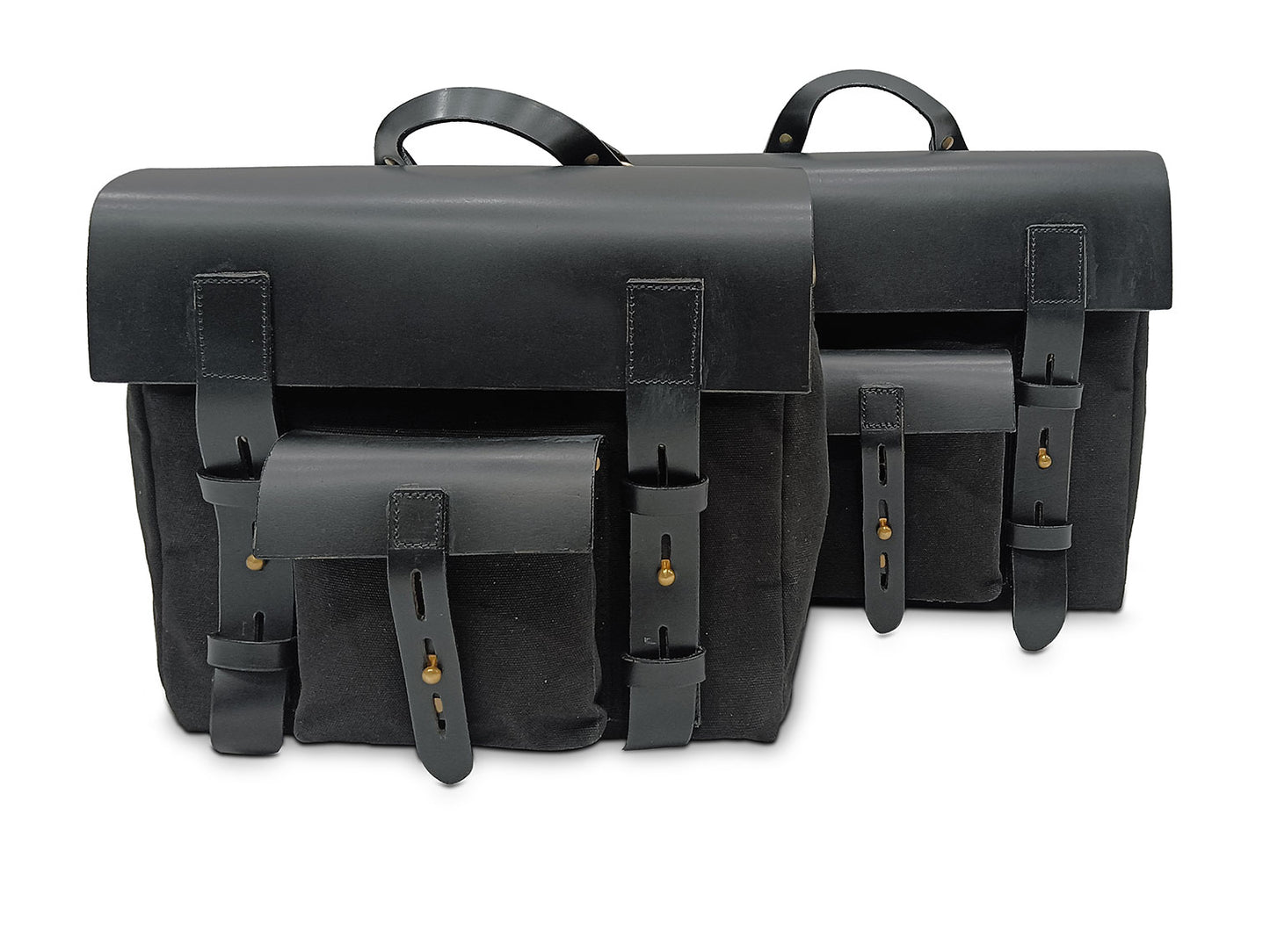 Fit For Royal Enfield Shotgun 650 Canvas Pannier Bags With Mounting Black