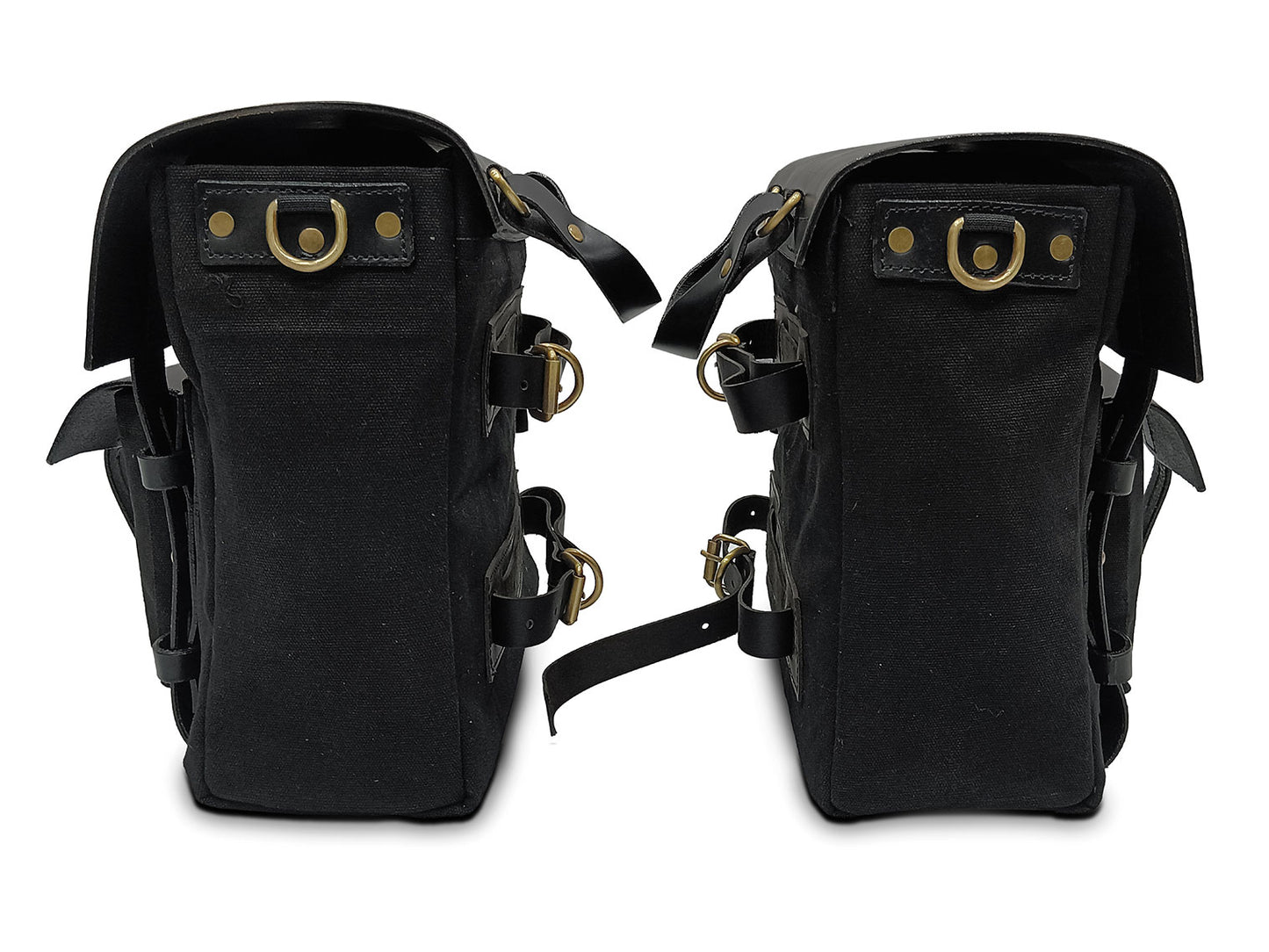 Fit For Royal Enfield Shotgun 650 Canvas Pannier Bags With Mounting Black