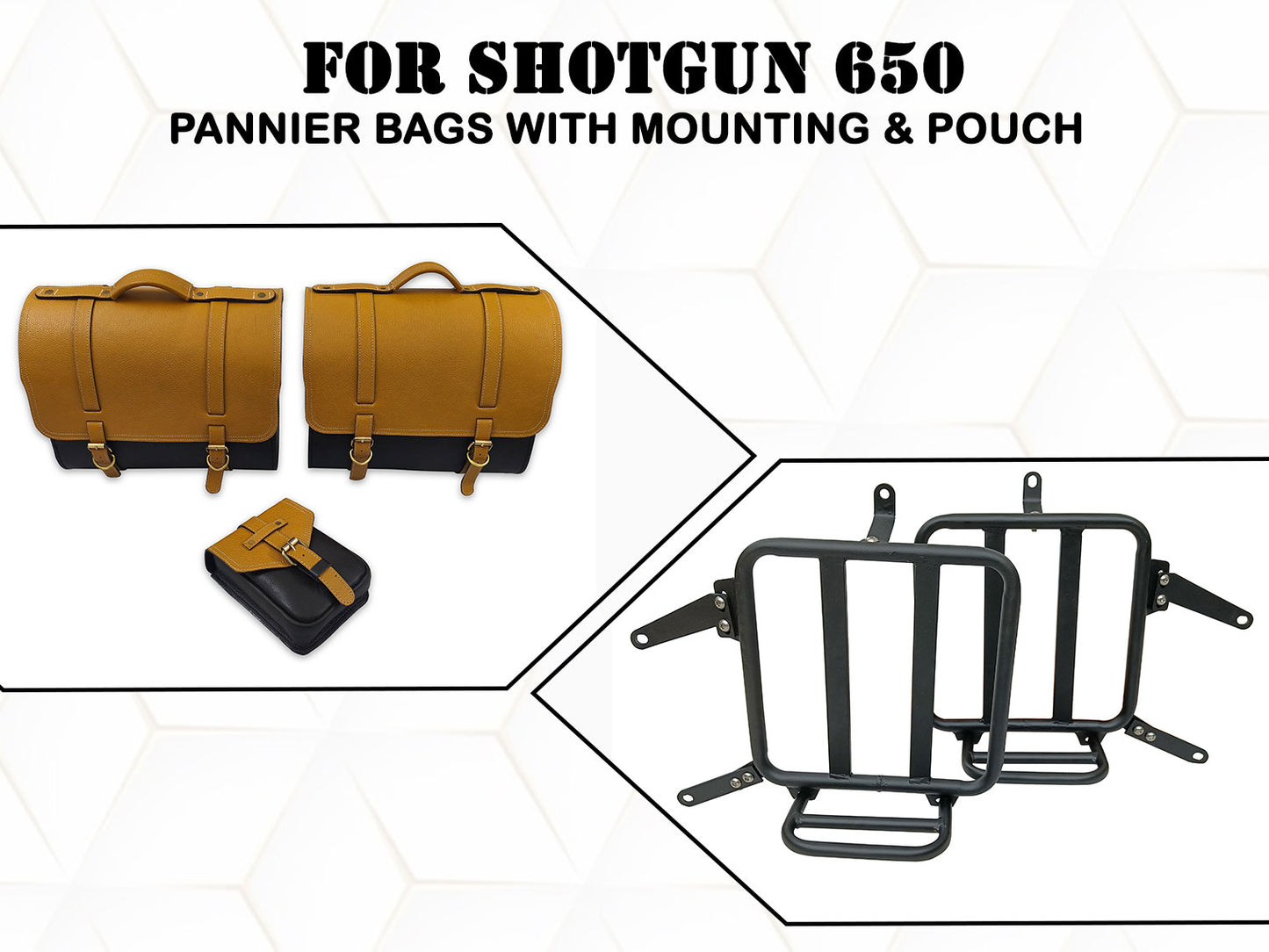 For Royal Enfield Shotgun 650 Pannier Bags With Tank Pouch & Mounting D27